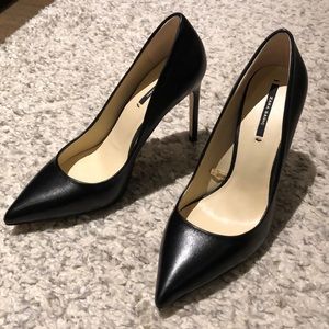 Zara black leather heels